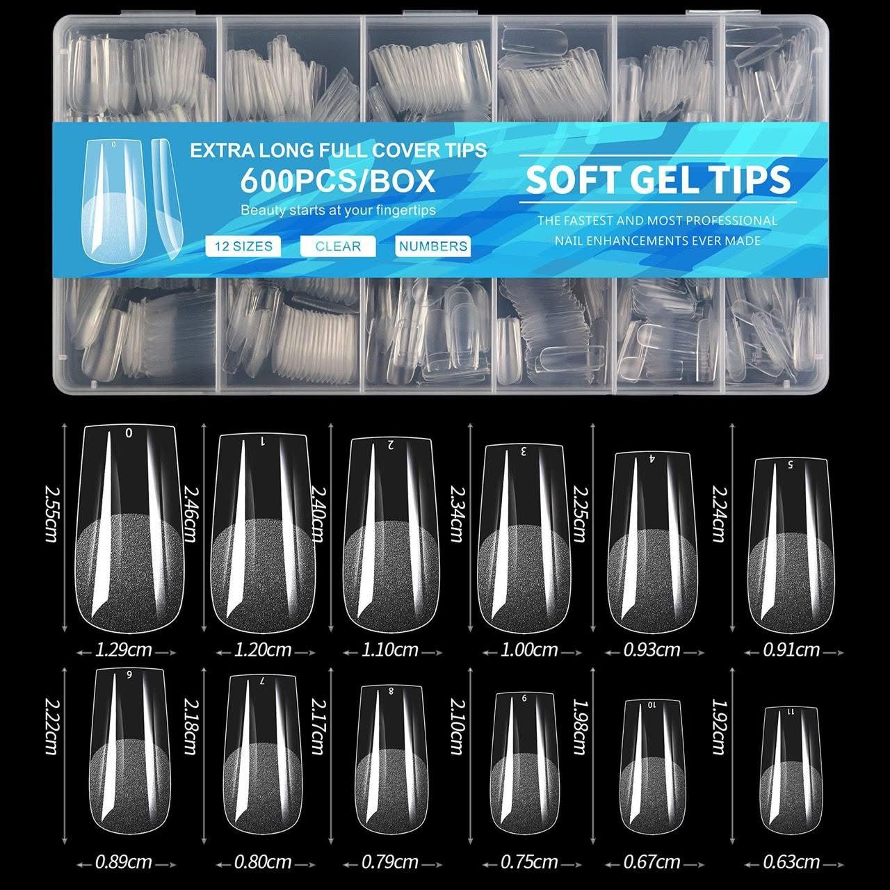 Uñas softgel largas cuadradas
