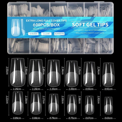 Uñas softgel largas cuadradas