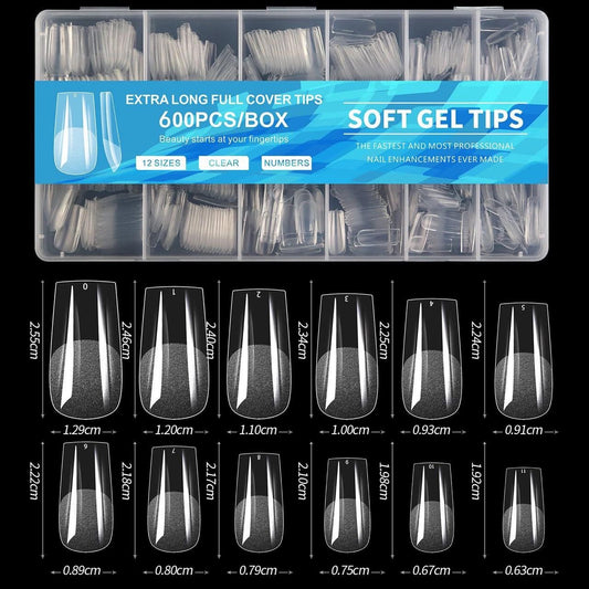 Uñas softgel largas cuadradas