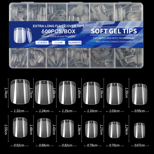 Uñas softgel cuadradas cortas